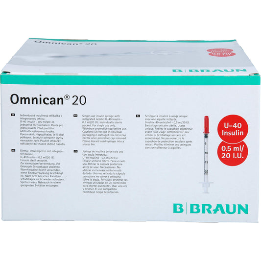 OMNICAN Insulinspr.0,5 ml U40 m.Kan.0,30x8 mm ein. 100X1 St