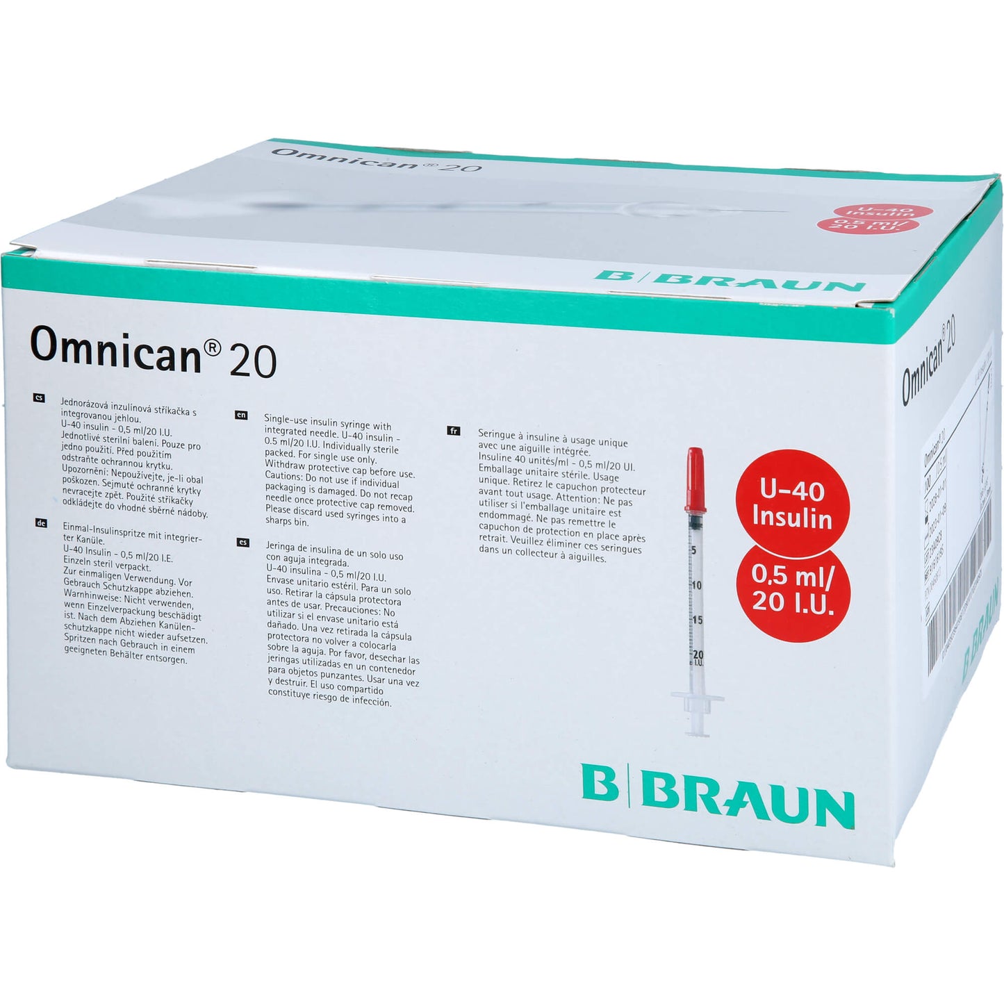 OMNICAN Insulinspr.0,5 ml U40 m.Kan.0,30x8 mm ein. 100X1 St