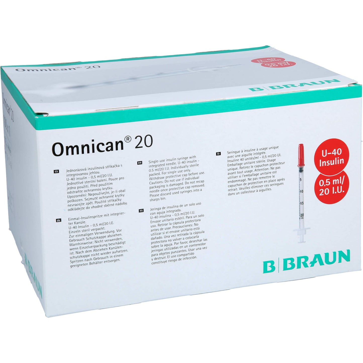 OMNICAN Insulinspr.0,5 ml U40 m.Kan.0,30x8 mm ein. 100X1 St
