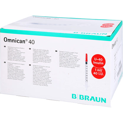 OMNICAN Insulinspr.1 ml U40 m.Kan.0,30x8 mm einz. 100X1 St