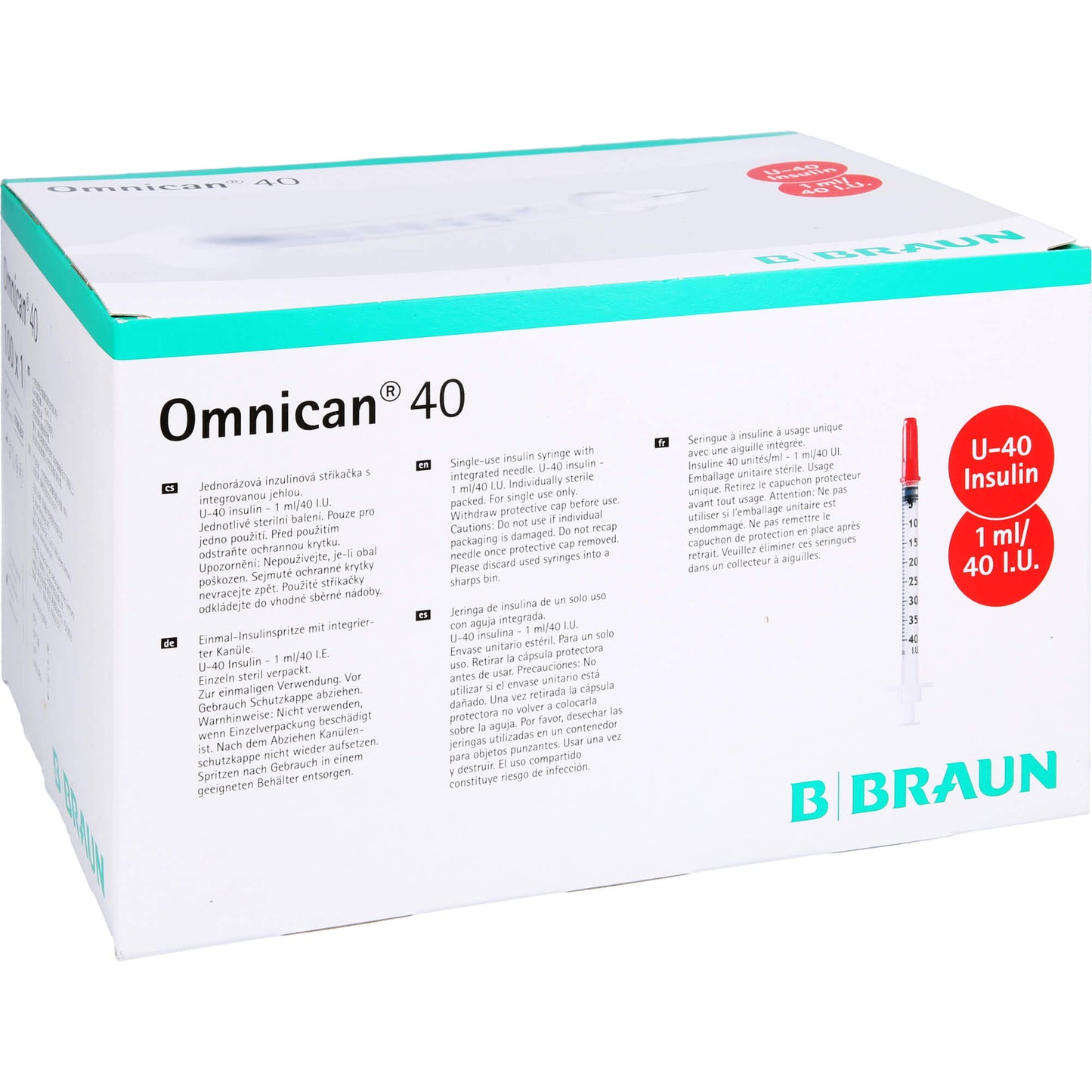 OMNICAN Insulinspr.1 ml U40 m.Kan.0,30x8 mm einz. 100X1 St