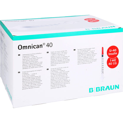 OMNICAN Insulinspr.1 ml U40 m.Kan.0,30x8 mm einz. 100X1 St