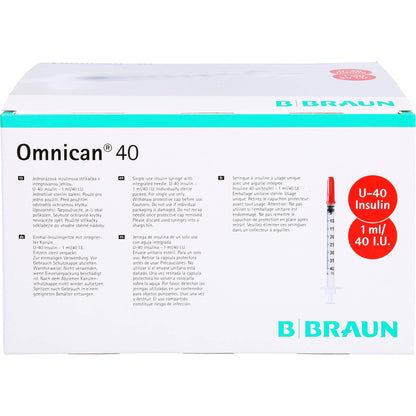 OMNICAN Insulinspr.1 ml U40 m.Kan.0,30x12 mm einz. 100X1 St