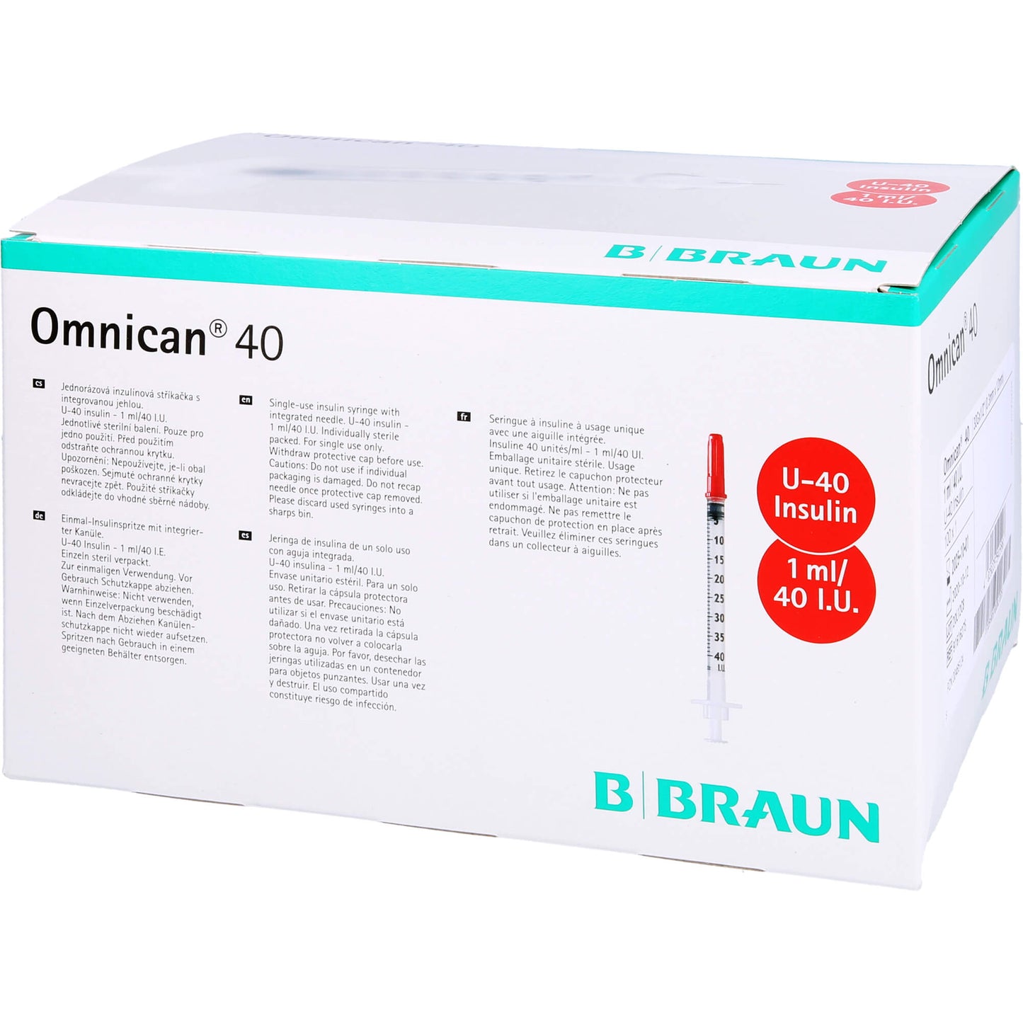 OMNICAN Insulinspr.1 ml U40 m.Kan.0,30x12 mm einz. 100X1 St