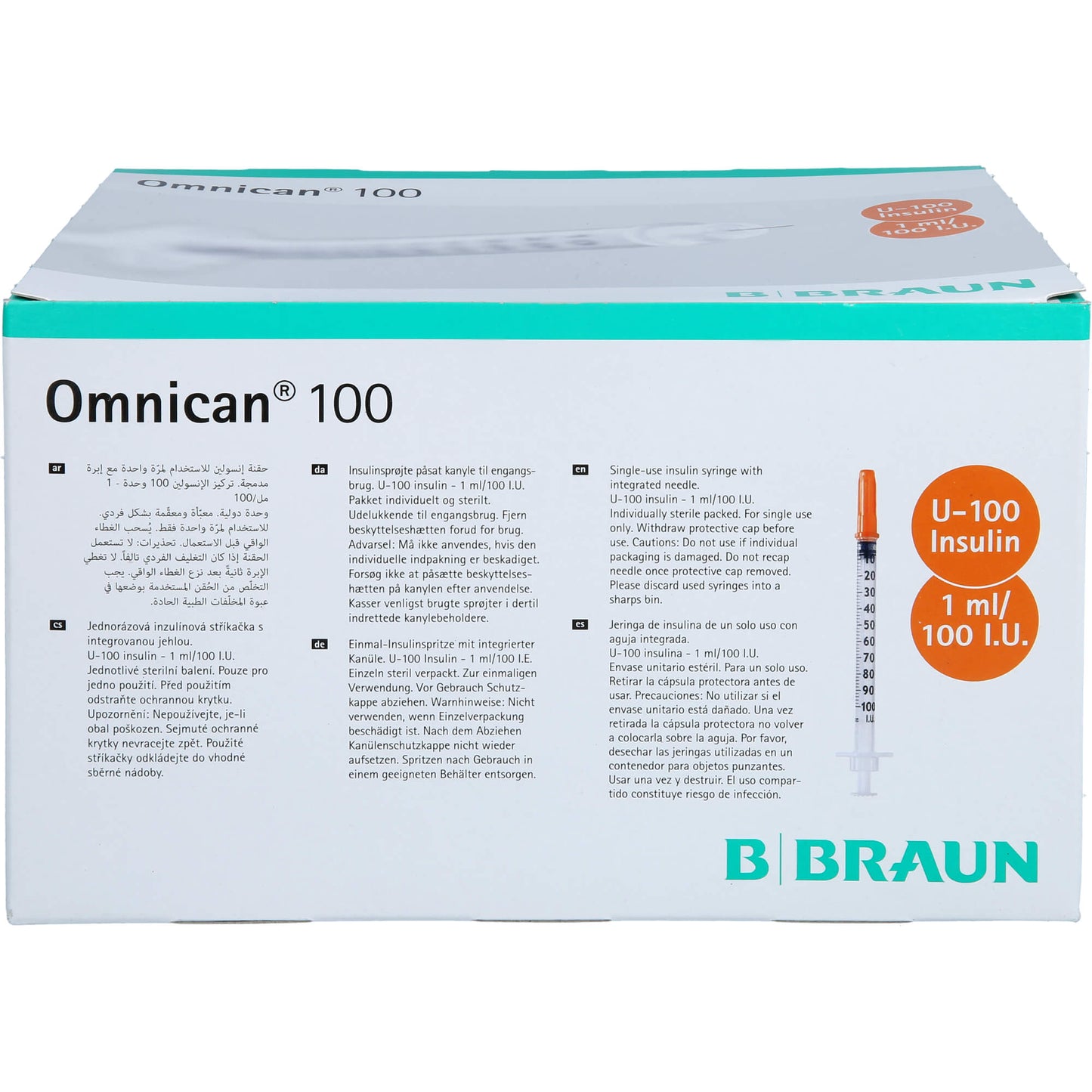 OMNICAN Insulinspr.1 ml U100 m.Kan.0,30x8 mm einz. 100X1 St