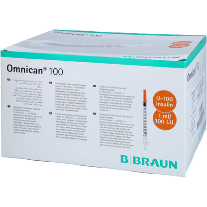 OMNICAN Insulinspr.1 ml U100 m.Kan.0,30x8 mm einz. 100X1 St