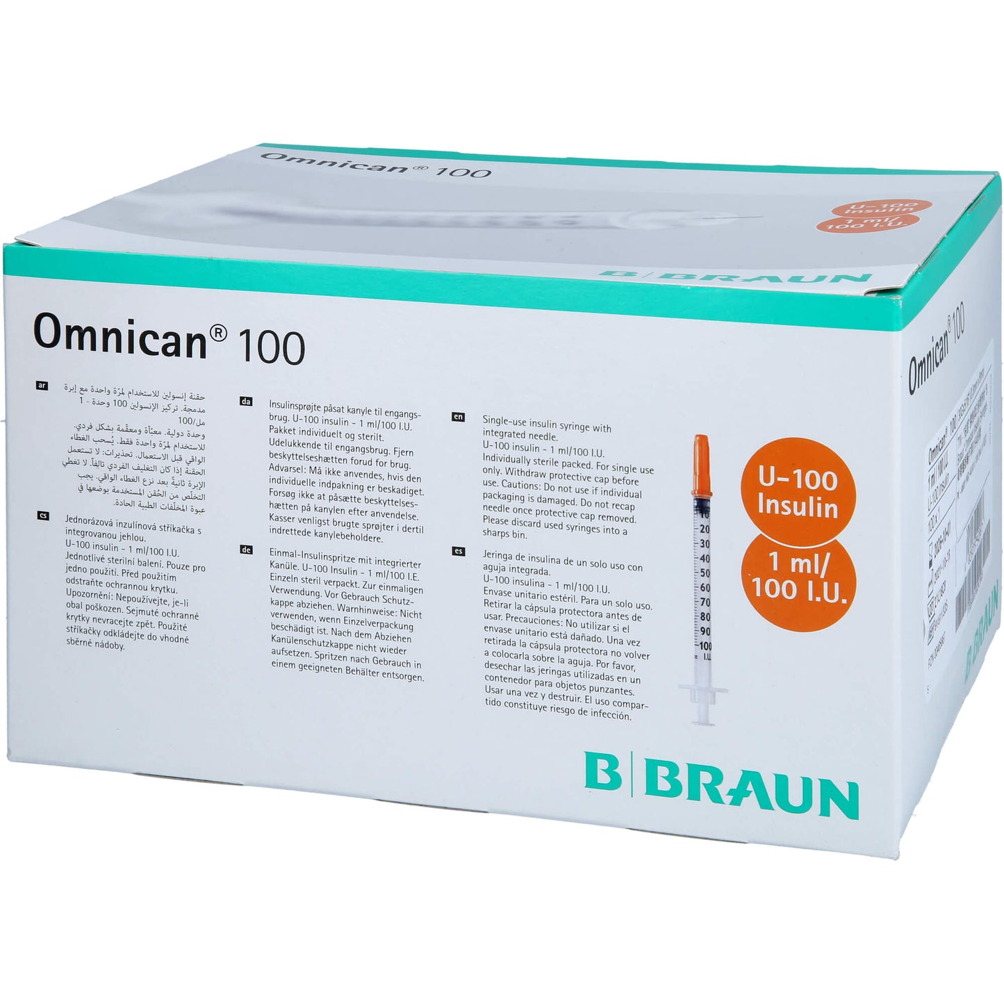 OMNICAN Insulinspr.1 ml U100 m.Kan.0,30x8 mm einz. 100X1 St