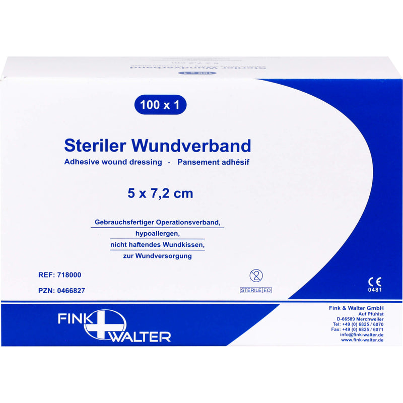 STERILER WUNDVERB 5X7.2CM 100 St