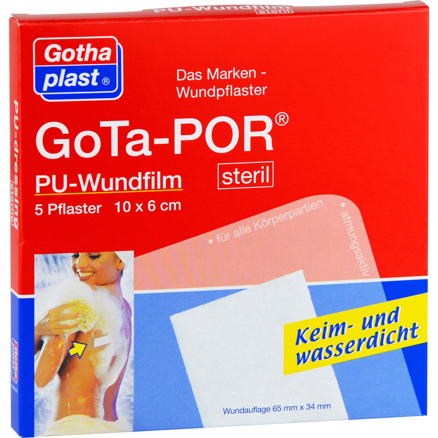 GOTA-POR PU Wundfilm 10x6 cm steril Pflaster 5 St