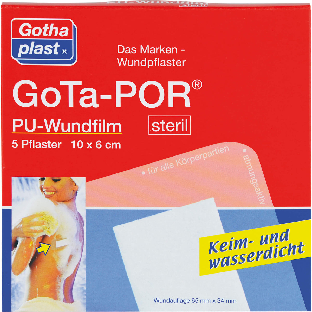 GOTA-POR PU Wundfilm 10x6 cm steril Pflaster 5 St