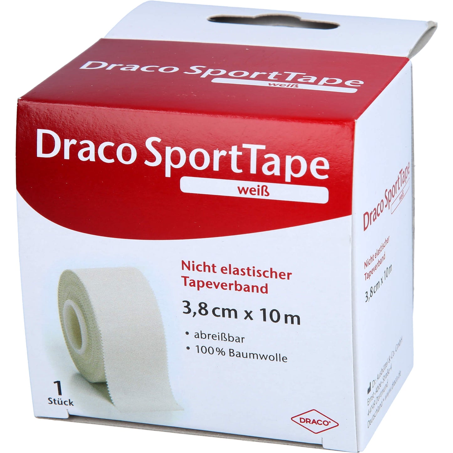DRACO TAPEVERBAND 3,8 cmx10 m weiß 1 St