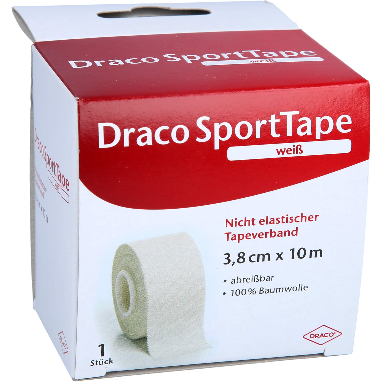 DRACO TAPEVERBAND 3,8 cmx10 m weiß 1 St