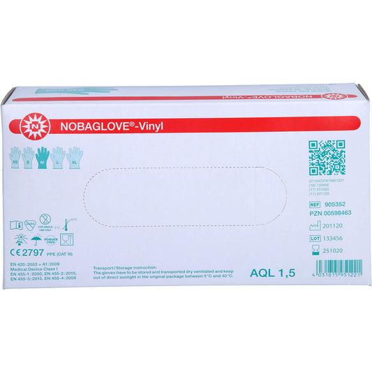 NOBAGLOVE Vinyl Unt.Handschuhe puderfrei Gr.M 100 St