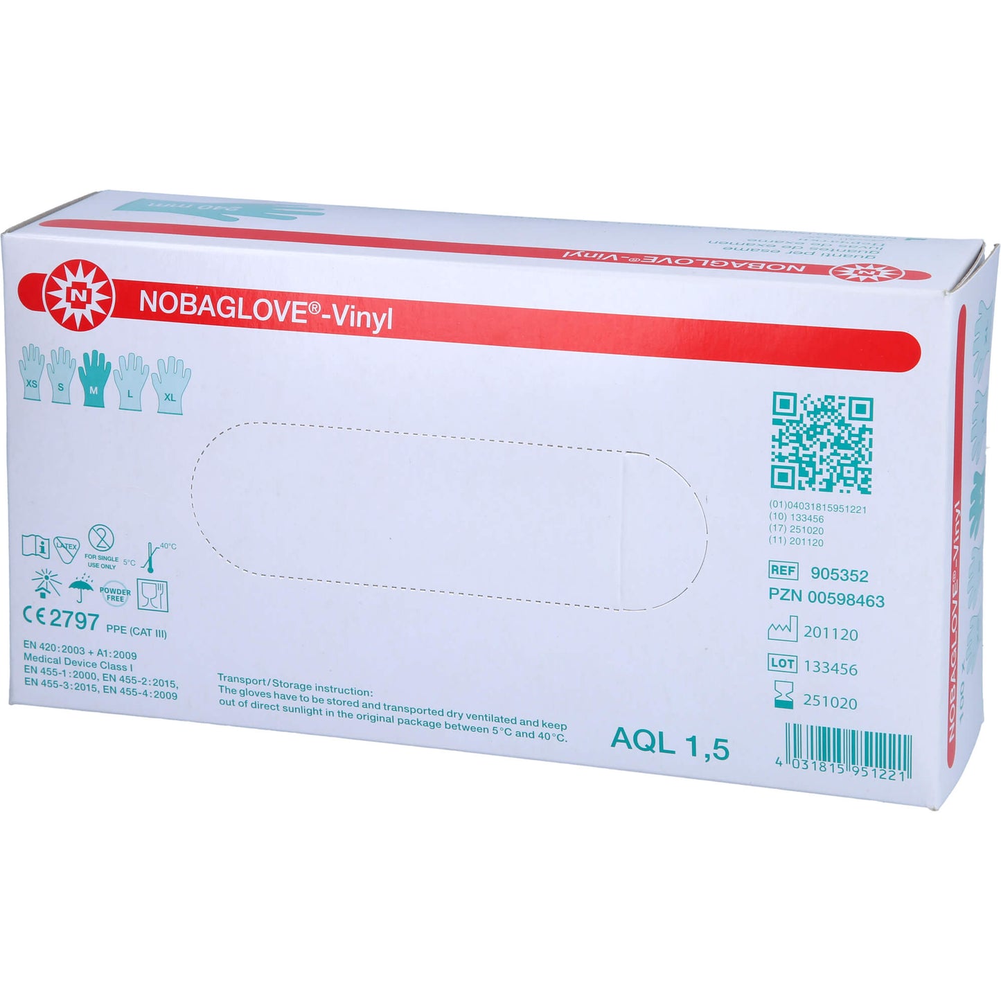 NOBAGLOVE Vinyl Unt.Handschuhe puderfrei Gr.M 100 St