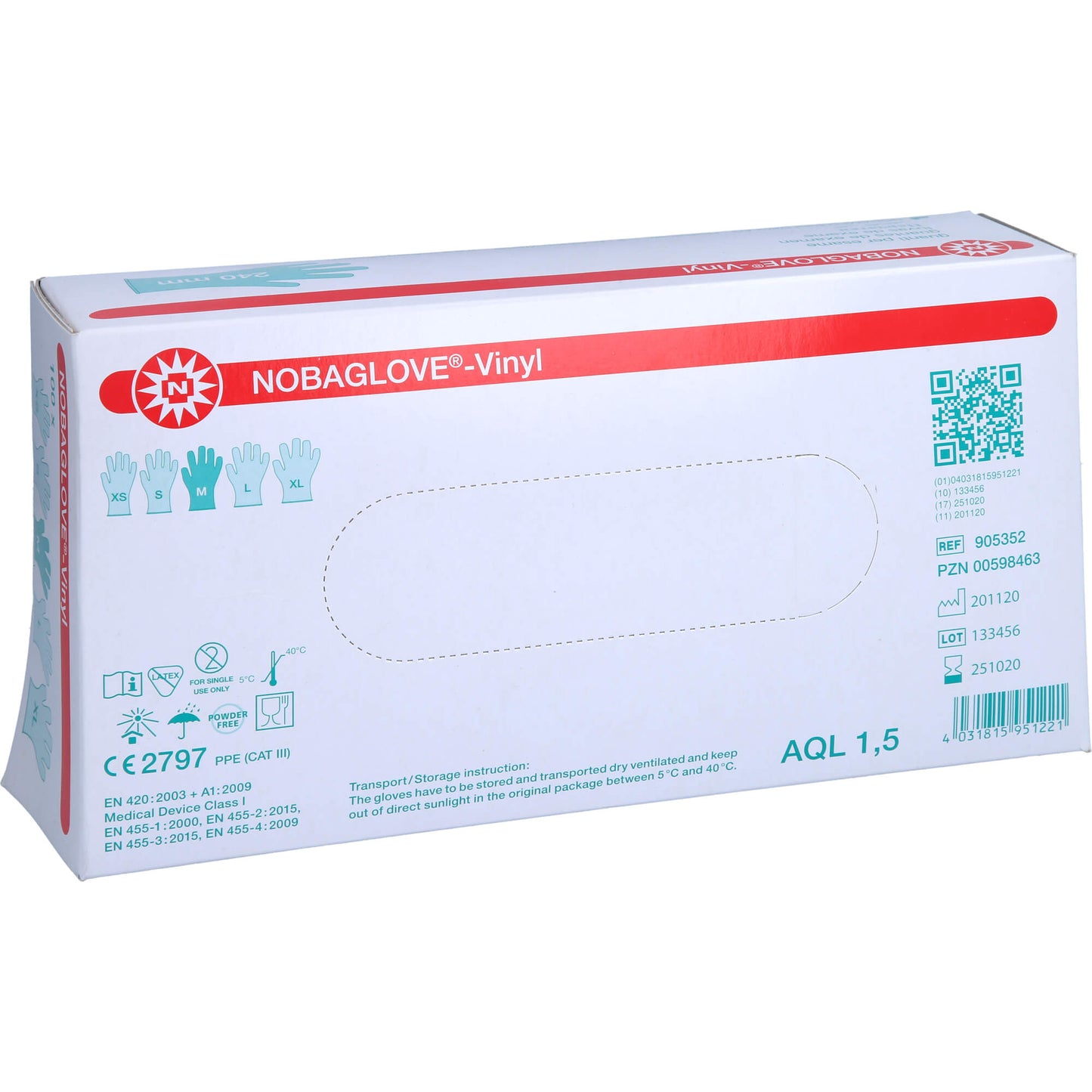 NOBAGLOVE Vinyl Unt.Handschuhe puderfrei Gr.M 100 St