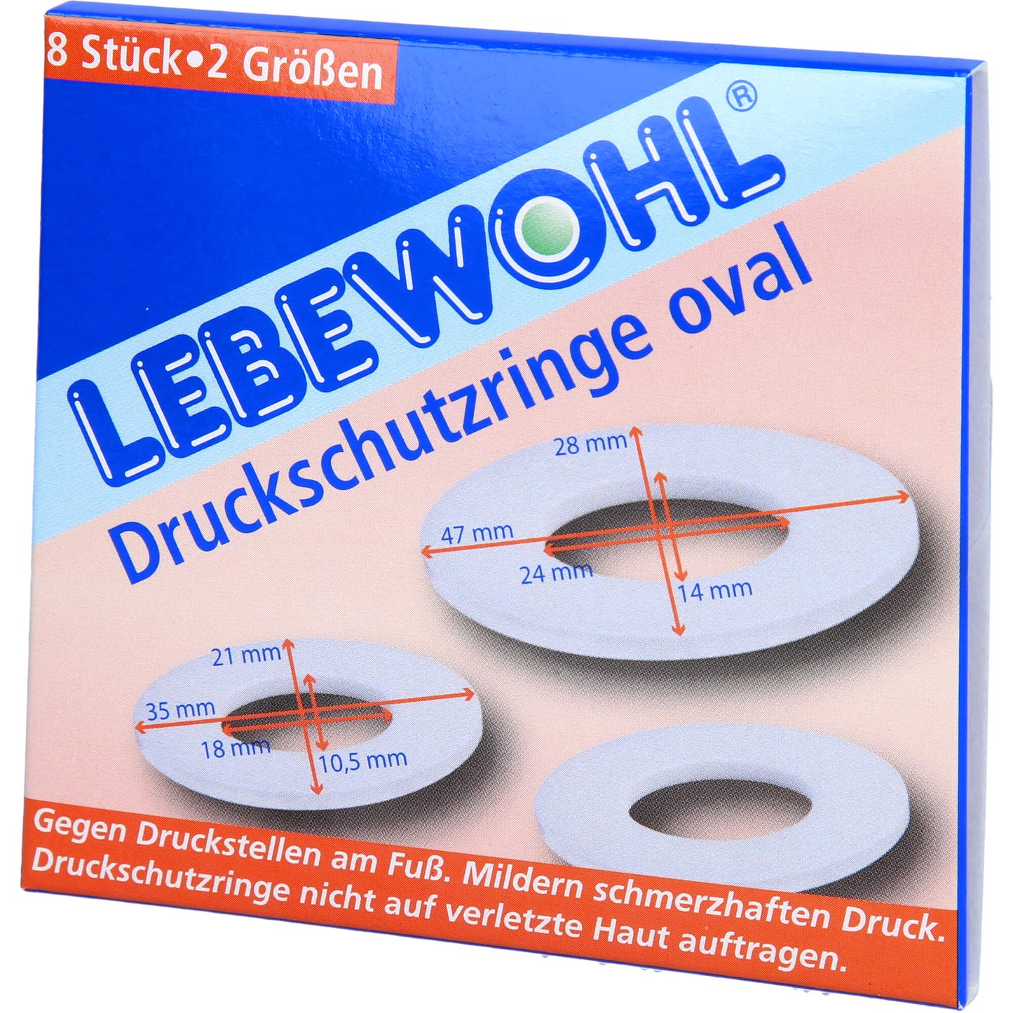 LEBEWOHL Druckschutzringe oval 8 St