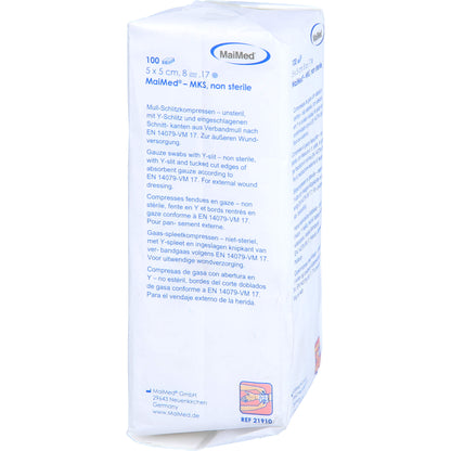 SCHLITZKOMPRESSEN 5x5 cm unsteril 8fach 100 St