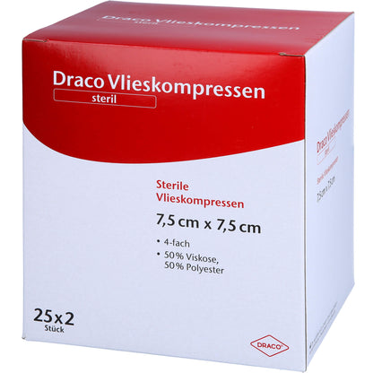 VLIESSTOFF-KOMPRESSEN steril 7,5x7,5 cm 4fach 25X2 St
