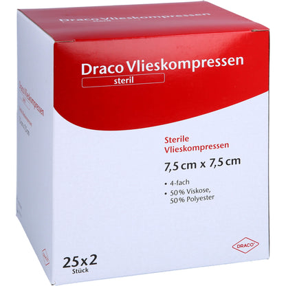 VLIESSTOFF-KOMPRESSEN steril 7,5x7,5 cm 4fach 25X2 St