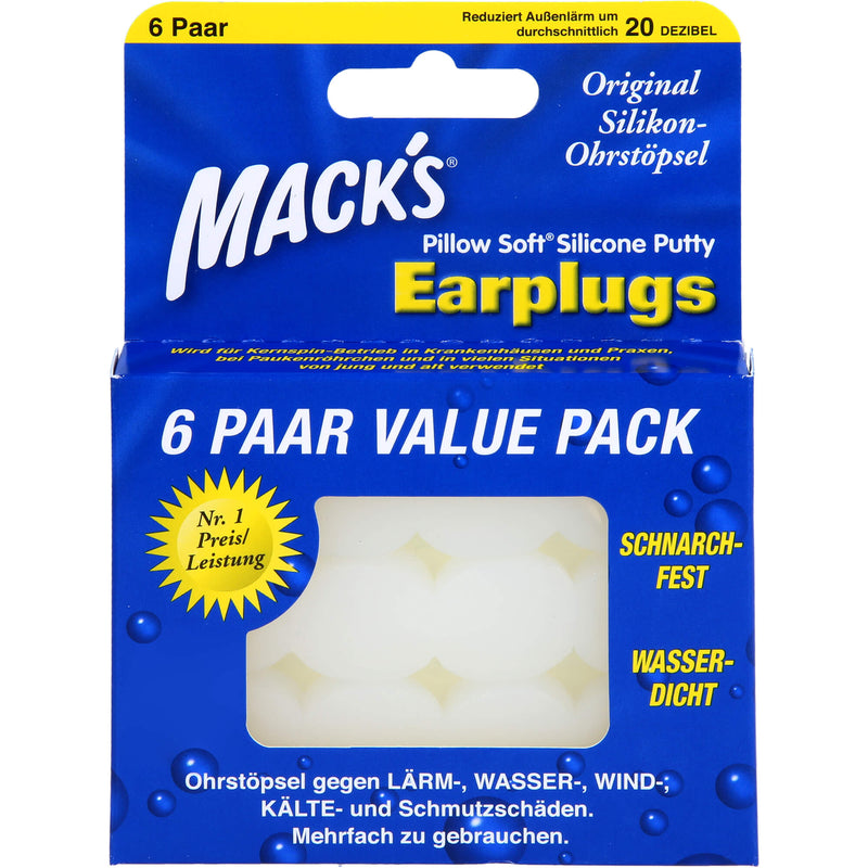 MACKS EARPLUGGS 6X2 St