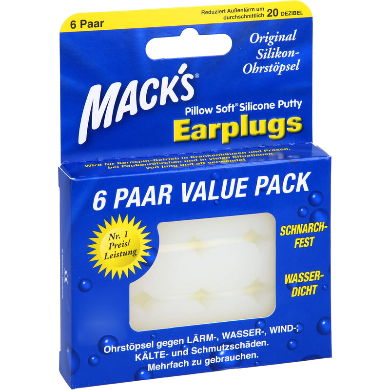 MACKS EARPLUGGS 6X2 St