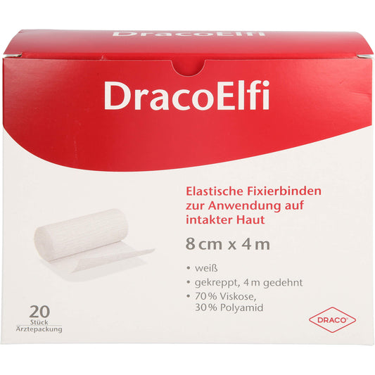 DRACOELFI elast.Fixierbinde 8 cmx4 m gekreppt 20 St