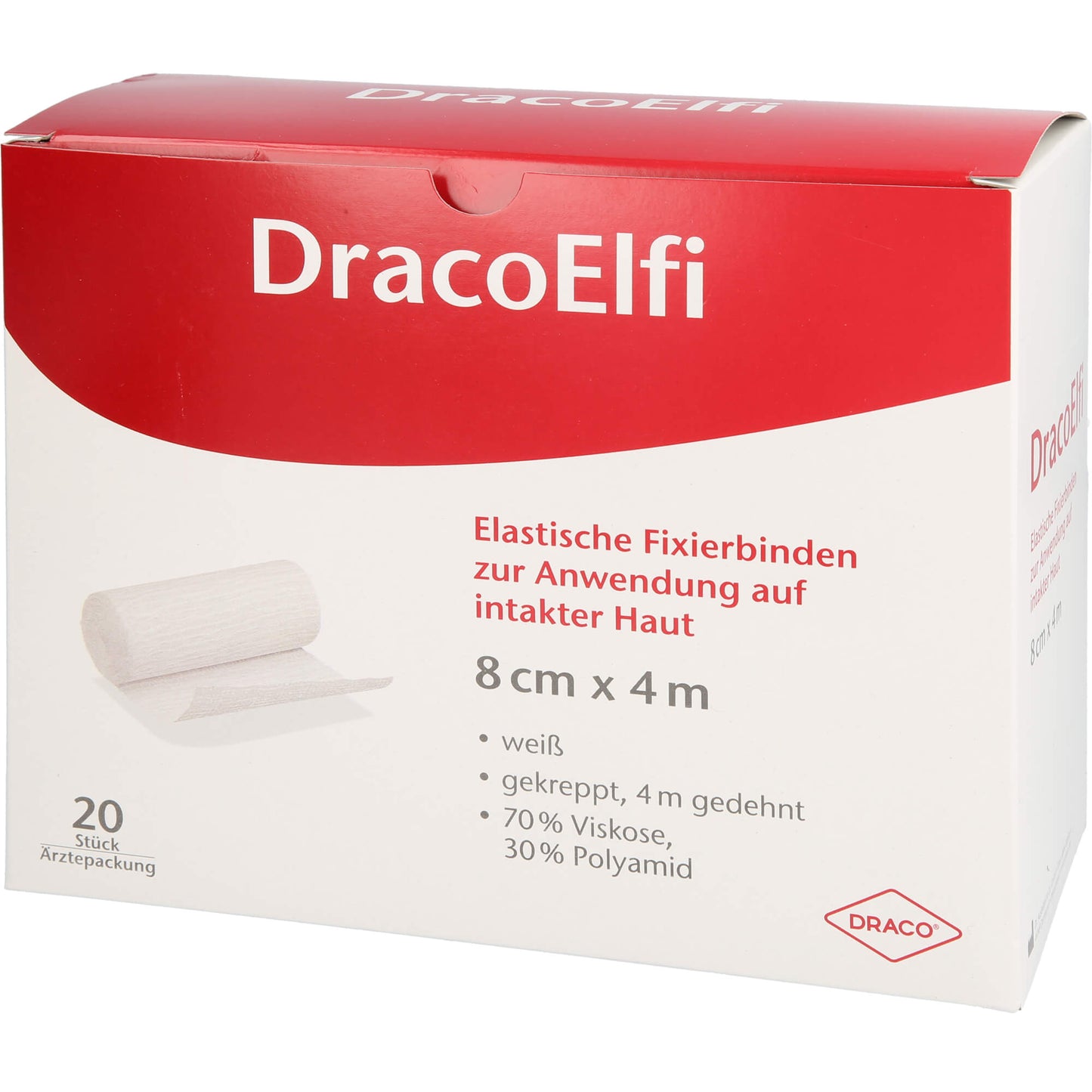DRACOELFI elast.Fixierbinde 8 cmx4 m gekreppt 20 St