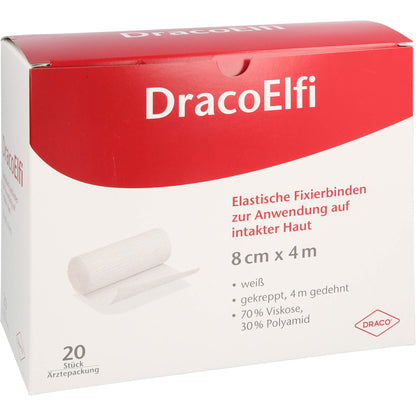 DRACOELFI elast.Fixierbinde 8 cmx4 m gekreppt 20 St