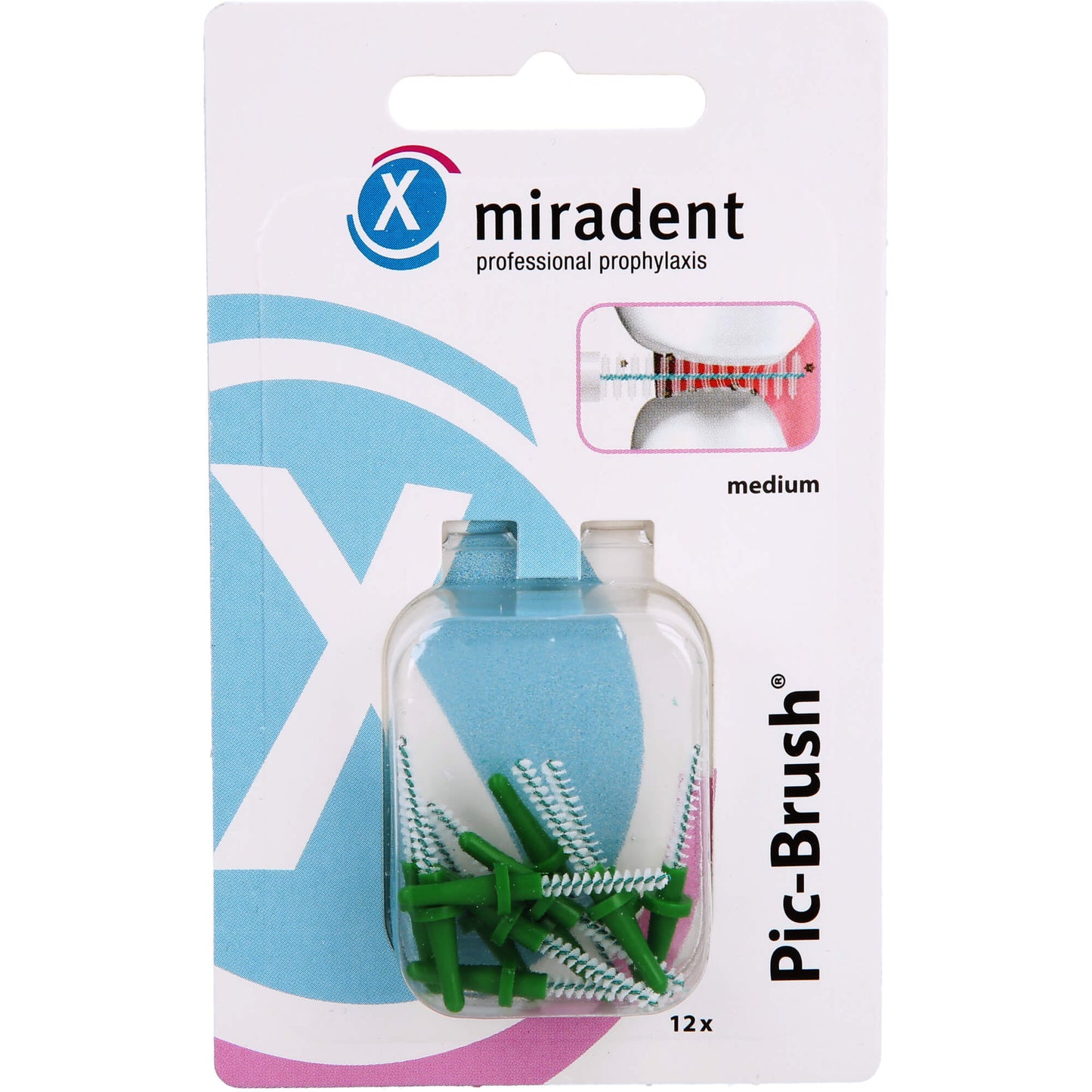 MIRADENT Interd.Pic-Brush Ersatzb.medium grün 12 St