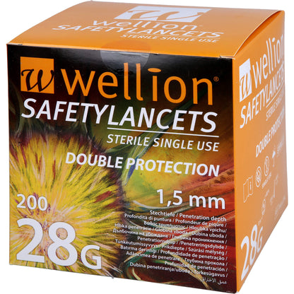 WELLION Safetylancets 28 G Sicherheitseinmallanz. 200 St