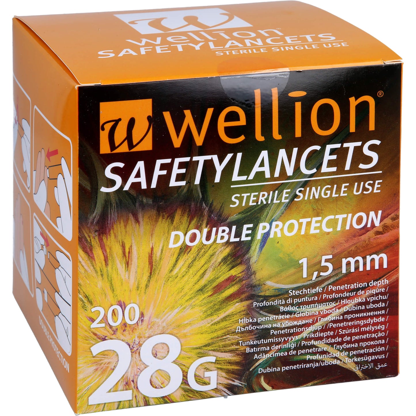 WELLION Safetylancets 28 G Sicherheitseinmallanz. 200 St