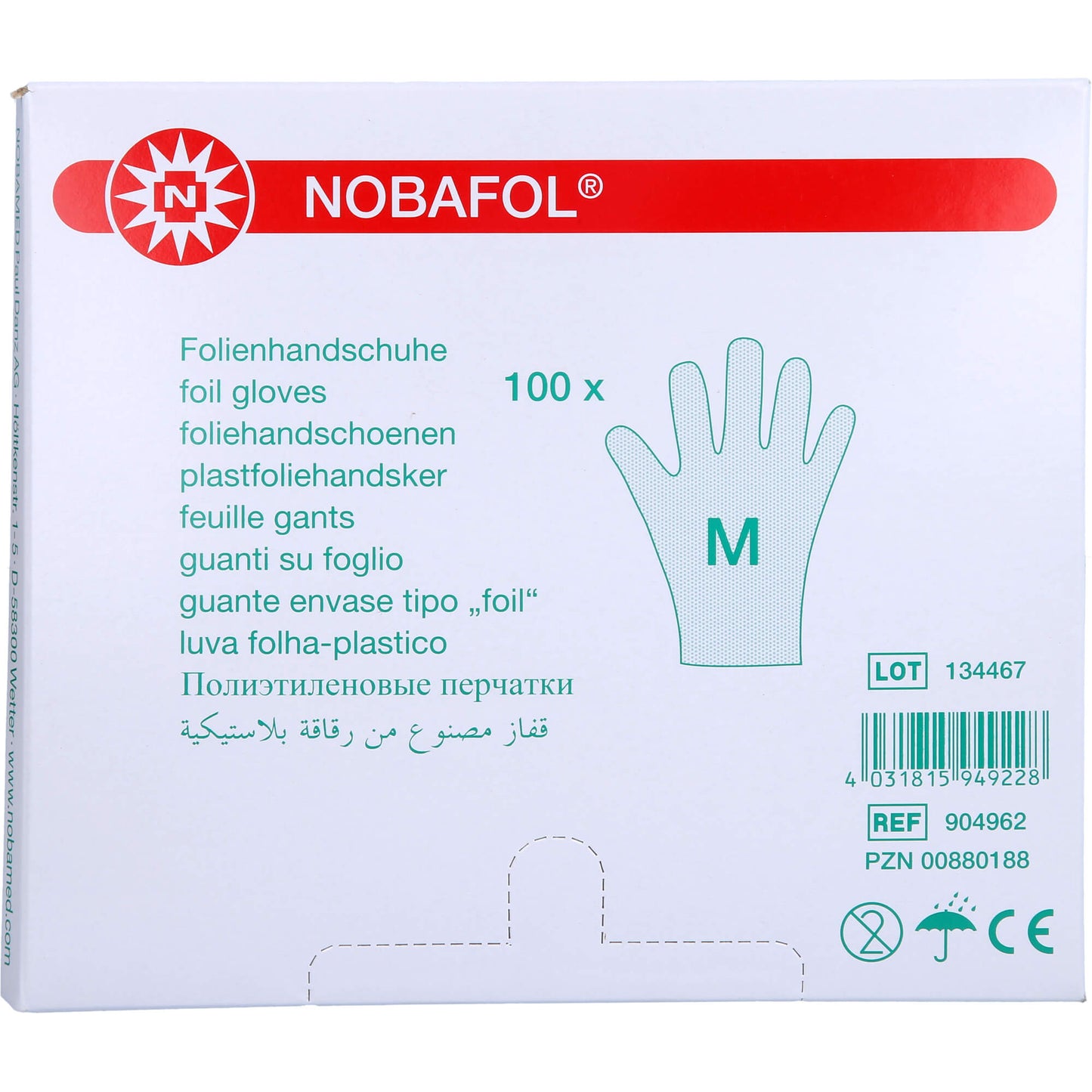 NOBAFOL Folienhandschuhe Gr.M 100 St