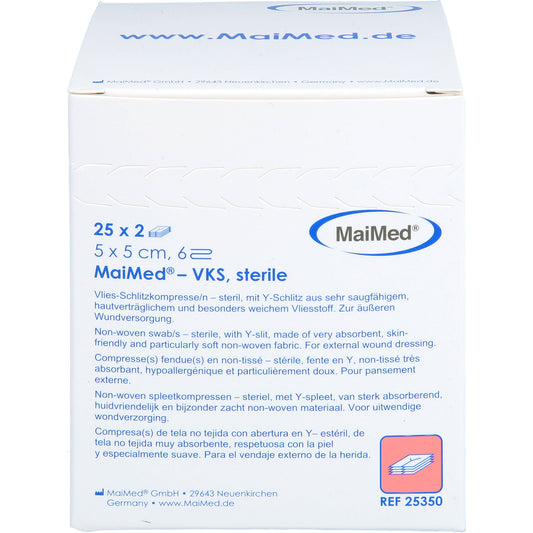 VLIES-SCHLITZKOMPRESSEN steril 5x5 cm 6fach 25X2 St