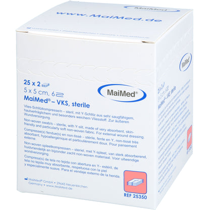 VLIES-SCHLITZKOMPRESSEN steril 5x5 cm 6fach 25X2 St