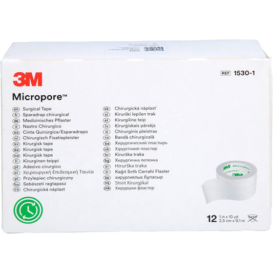 MICROPORE Vliespfl.2,5cmx9,1m weiß 1530-1 12 St