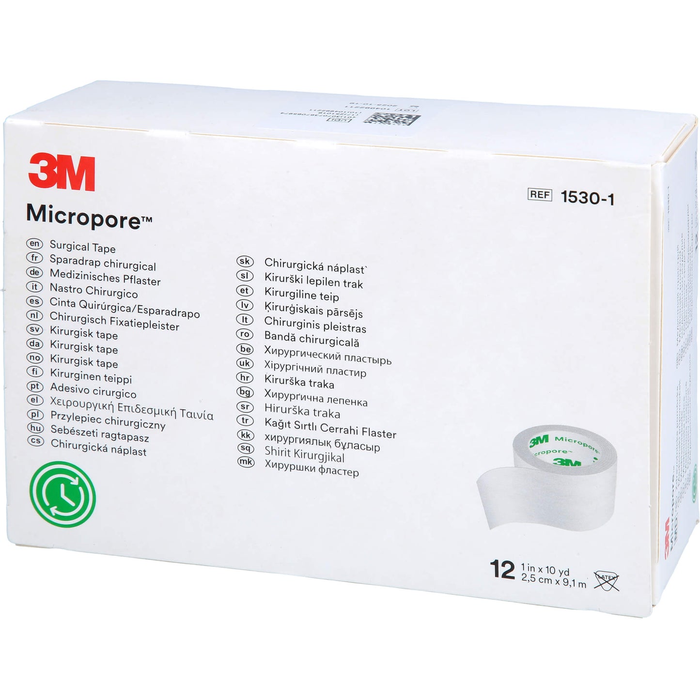 MICROPORE Vliespfl.2,5cmx9,1m weiß 1530-1 12 St