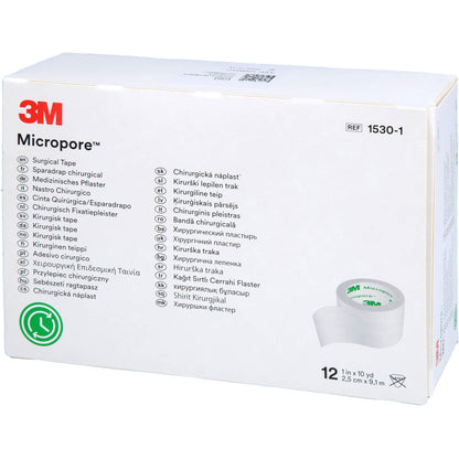 MICROPORE Vliespfl.2,5cmx9,1m weiß 1530-1 12 St