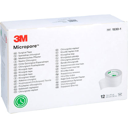 MICROPORE Vliespfl.2,5cmx9,1m weiß 1530-1 12 St