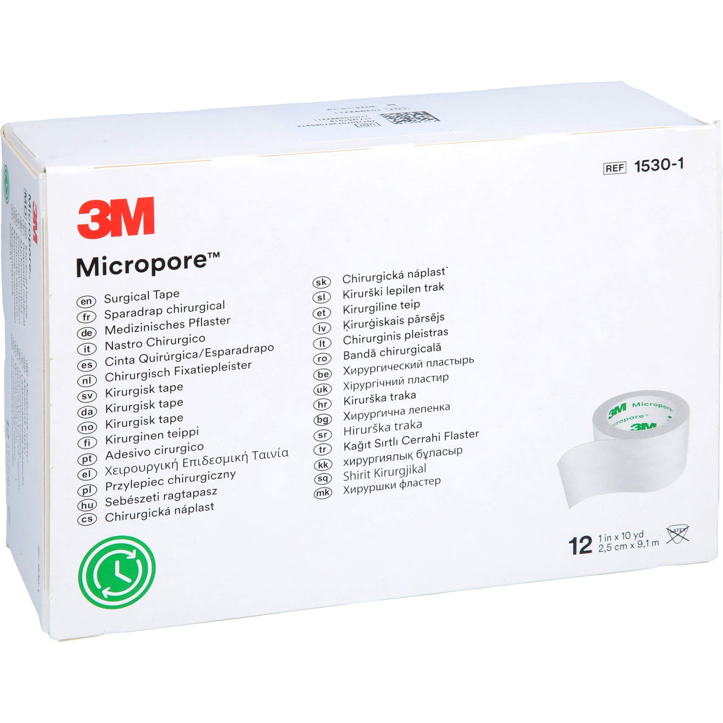 MICROPORE Vliespfl.2,5cmx9,1m weiß 1530-1 12 St