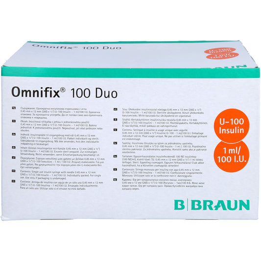 OMNIFIX Duo 100 Insulinspr.1 ml 100X1 ml