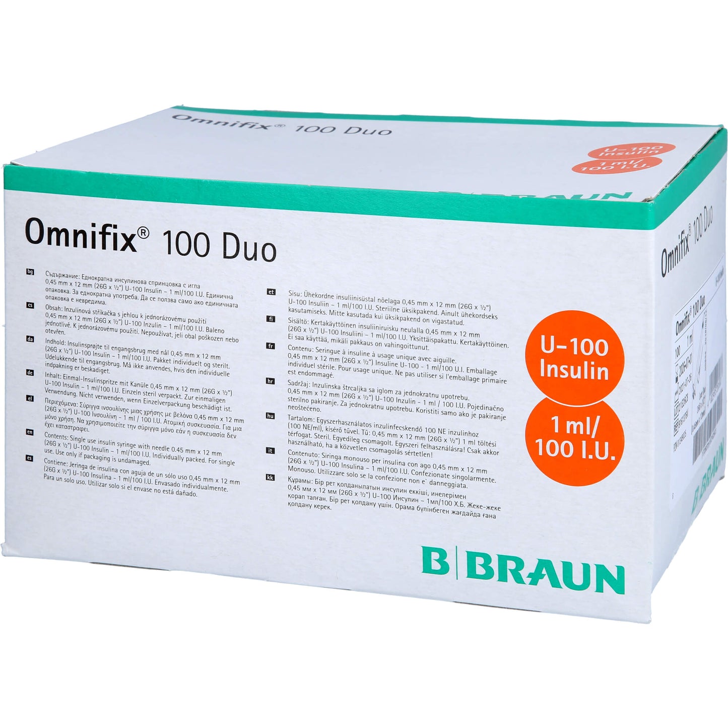 OMNIFIX Duo 100 Insulinspr.1 ml 100X1 ml