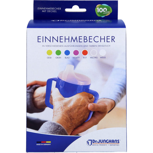 EINNEHMEBECHER m.2 Griffen+2 Deck.4+8+12mm milchig 1 St