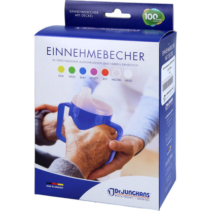 EINNEHMEBECHER m.2 Griffen+2 Deck.4+8+12mm milchig 1 St