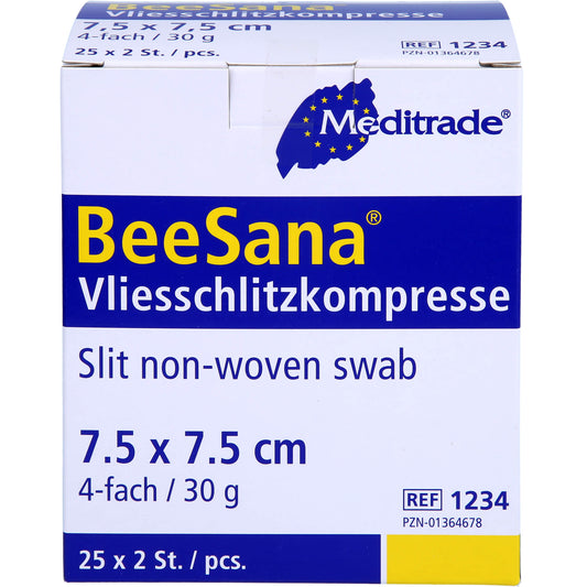 SCHLITZKOMPRESSEN Vlies 7,5x7,5 cm steril 4fach 25X2 St