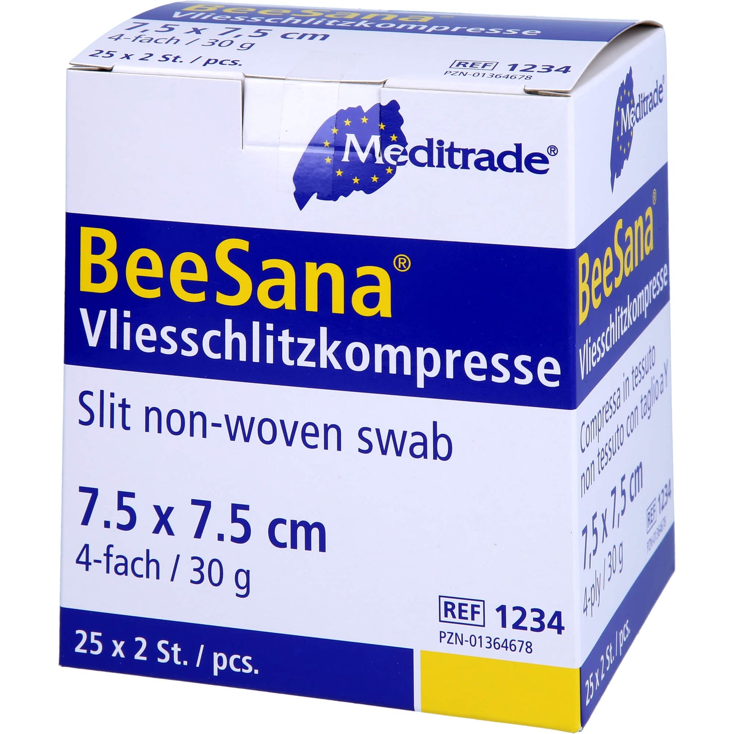 SCHLITZKOMPRESSEN Vlies 7,5x7,5 cm steril 4fach 25X2 St