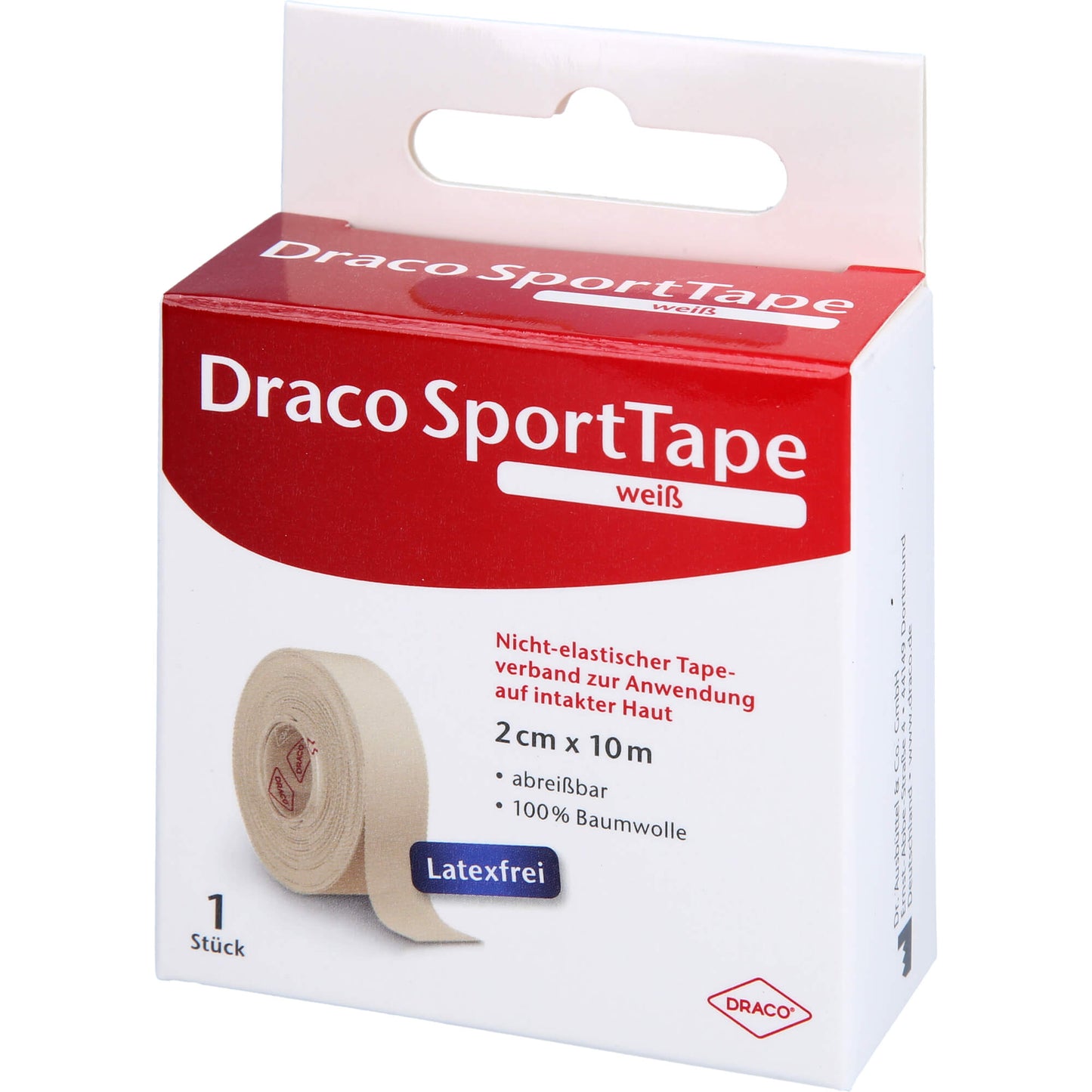 DRACO TAPEVERBAND 2 cmx10 m weiß 1 St