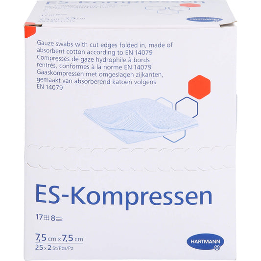 ES-KOMPRESSEN steril 7,5x7,5 cm 8fach 25X2 St