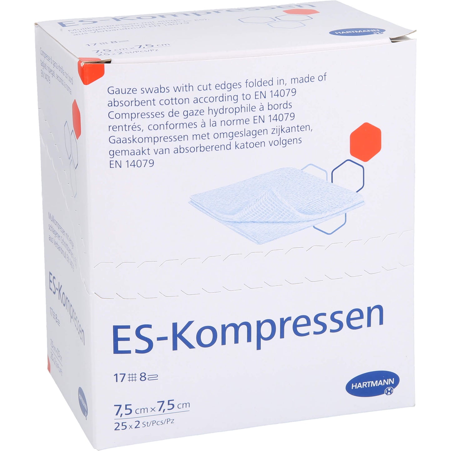 ES-KOMPRESSEN steril 7,5x7,5 cm 8fach 25X2 St
