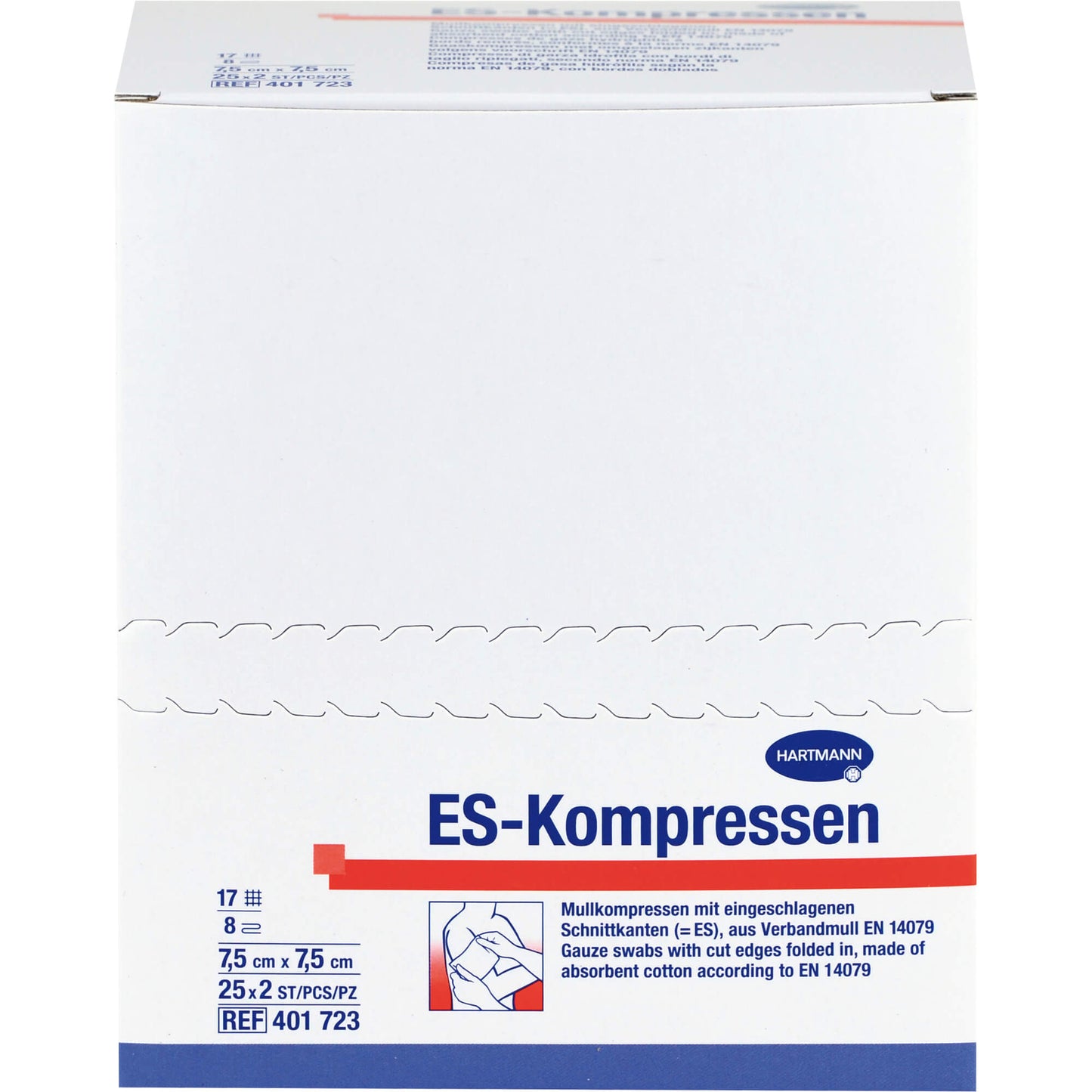 ES-KOMPRESSEN steril 7,5x7,5 cm 8fach 25X2 St