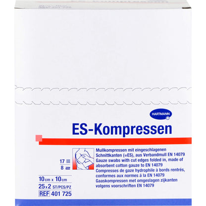 ES-KOMPRESSEN steril 10x10 cm 8fach 25X2 St